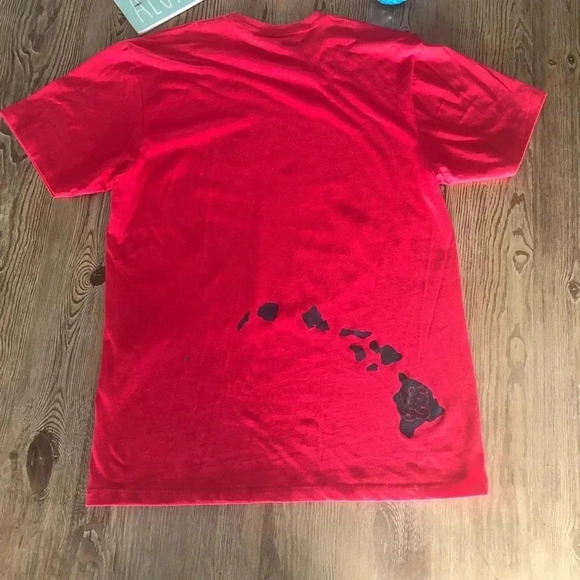 North Shore Hawaii Red Short Sleeve Tee Hawaiian Islands Print - Picture 5 of 9